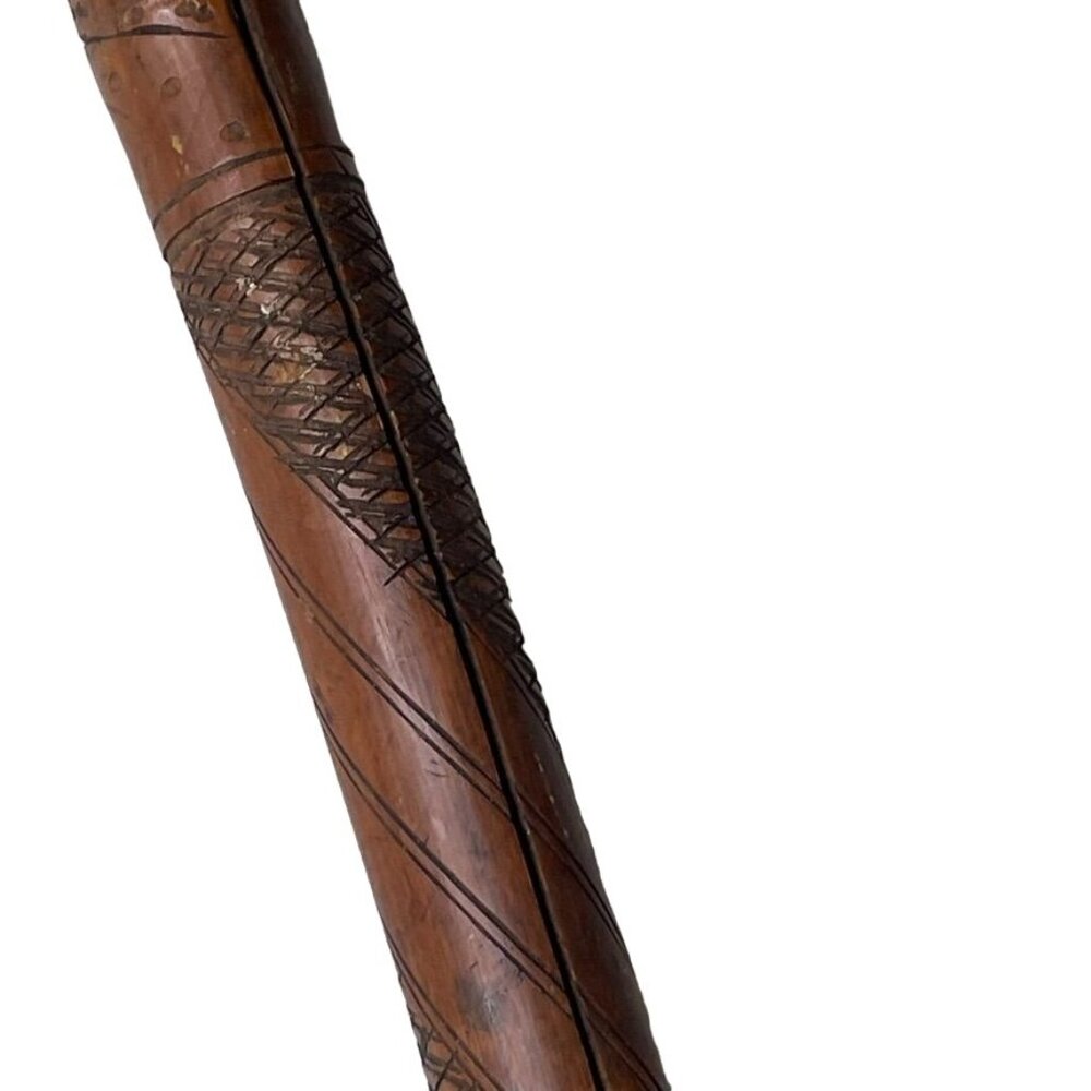 Vintage Knobby Cane Gentlemans Walking Stick Carved Engraved People Folk Art u - Picture 5 of 9